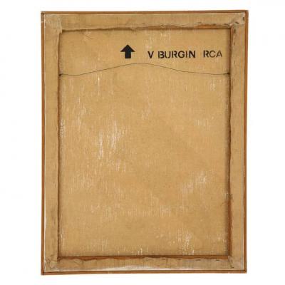 Victor Burgin Victor Burgin Abstract Painting Acrylic on Canvas Geometric Signed