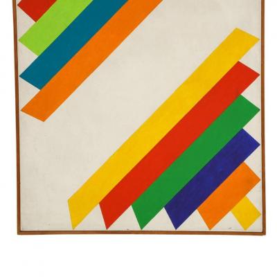 Victor Burgin Victor Burgin Abstract Painting Acrylic on Canvas Geometric Signed