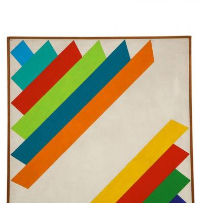 Victor Burgin Victor Burgin Abstract Painting Acrylic on Canvas Geometric Signed