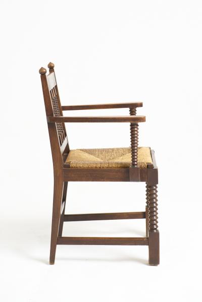 Victor Courtray Pair of Rush Armchairs