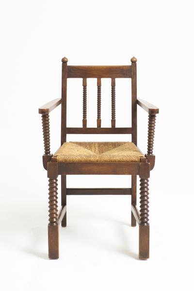 Victor Courtray Pair of Rush Armchairs