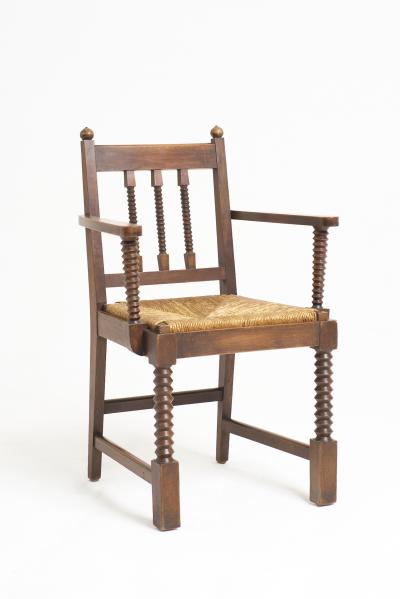 Victor Courtray Pair of Rush Armchairs