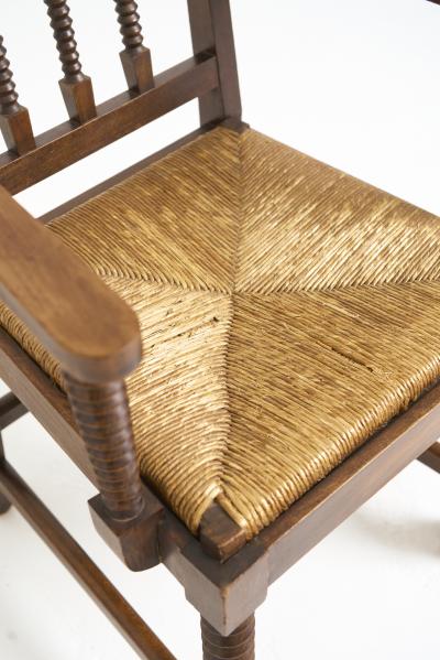 Victor Courtray Pair of Rush Armchairs