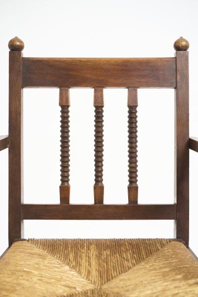 Victor Courtray Pair of Rush Armchairs