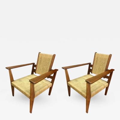 Victor Courtray Victor Courtray Superb Design Pair of Modernist Rope Lounge Chair