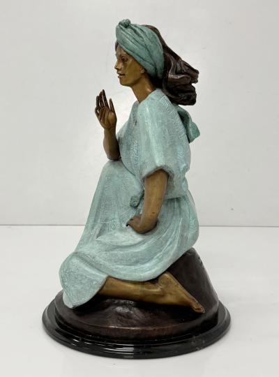 Victor Gutierrez Bronze Mujer Sentada Artist Proof Sculpture 1989