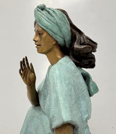 Victor Gutierrez Bronze Mujer Sentada Artist Proof Sculpture 1989