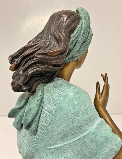Victor Gutierrez Bronze Mujer Sentada Artist Proof Sculpture 1989