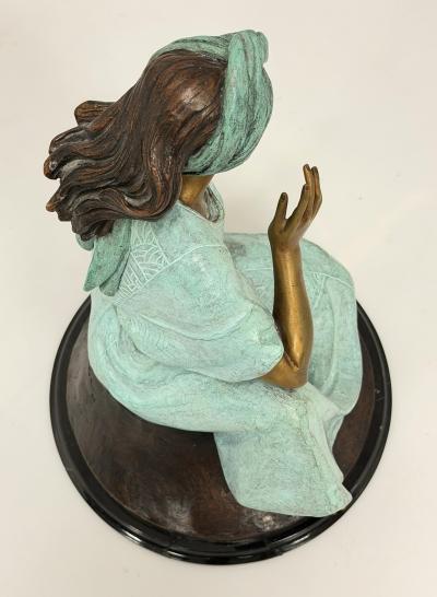 Victor Gutierrez Bronze Mujer Sentada Artist Proof Sculpture 1989