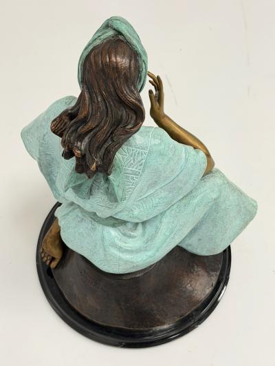 Victor Gutierrez Bronze Mujer Sentada Artist Proof Sculpture 1989