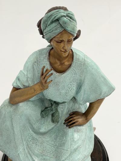 Victor Gutierrez Bronze Mujer Sentada Artist Proof Sculpture 1989