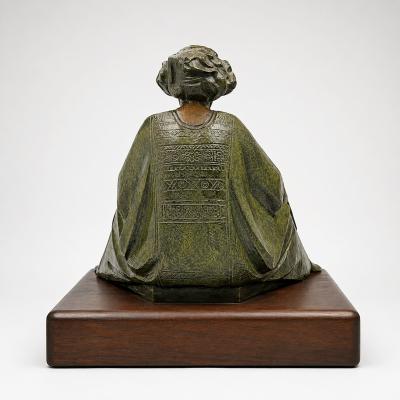 Victor Gutierrez Limited Edition Bronze Seated Woman Sculpture Mexico 1981