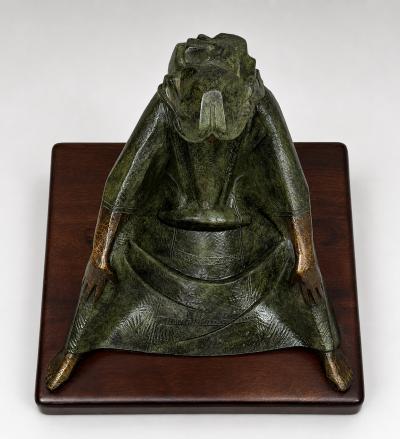 Victor Gutierrez Limited Edition Bronze Seated Woman Sculpture Mexico 1981