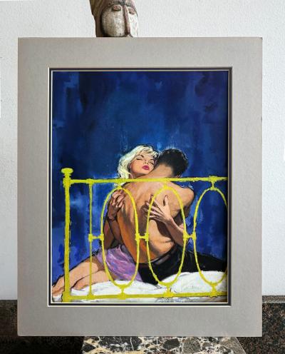 Victor Kalin Steamy Romance Lovers Embrace in Bed Mid Century Paperback