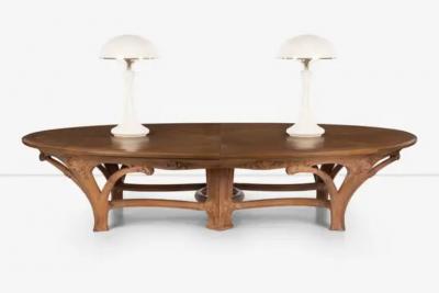 Victor Pierre Horta Monumental Art Nouveau Dining Table Attributed to Victor Horta from the Firehous