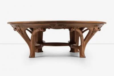 Victor Pierre Horta Monumental Art Nouveau Dining Table Attributed to Victor Horta from the Firehous