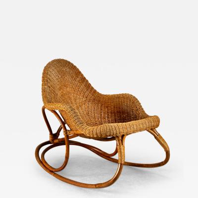 Victor Pierre Horta Wicker Art Nouveau Rocking Chair attr Victor Horta Belgium 