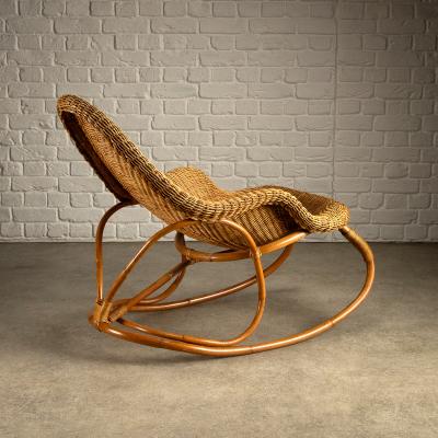 Victor Pierre Horta Wicker Art Nouveau Rocking Chair attr Victor Horta Belgium c 1905