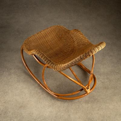 Victor Pierre Horta Wicker Art Nouveau Rocking Chair attr Victor Horta Belgium c 1905