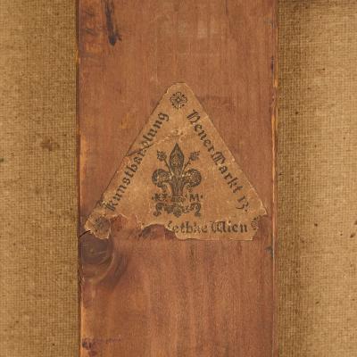 Victor Pierre Huguet Large Orientalist painting of an Arab caravan at a desert well by Huguet