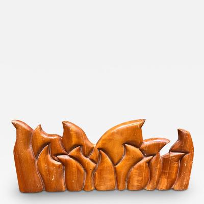 Victor Rozo 1999 Victor Rozo Last Supper Abstract Wood Sculpture Mexico DF