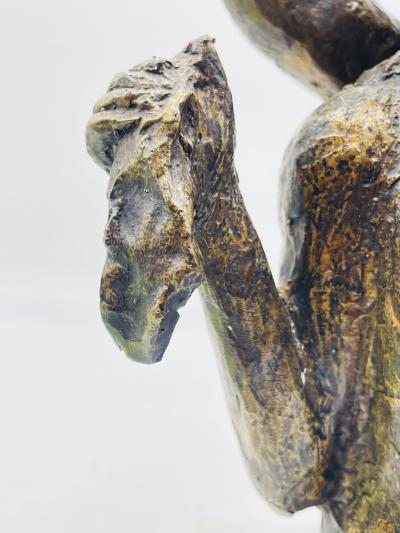 Victor Salmones Tiren la Primera Piedra Bronze Sculpture by Victor Salmones Signed Dated