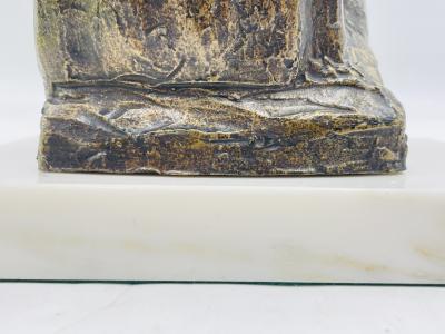 Victor Salmones Tiren la Primera Piedra Bronze Sculpture by Victor Salmones Signed Dated