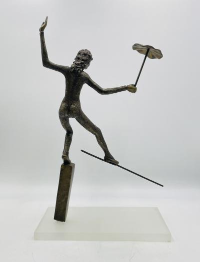 Victor Salmones Victor Salmones Bronze Sculpture Titled La Cuerda Floja Signed Number 6 10