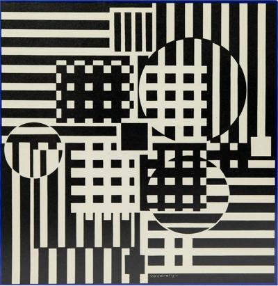 Victor Vasarely Box Framed Geometric Print by Victor Vasarely