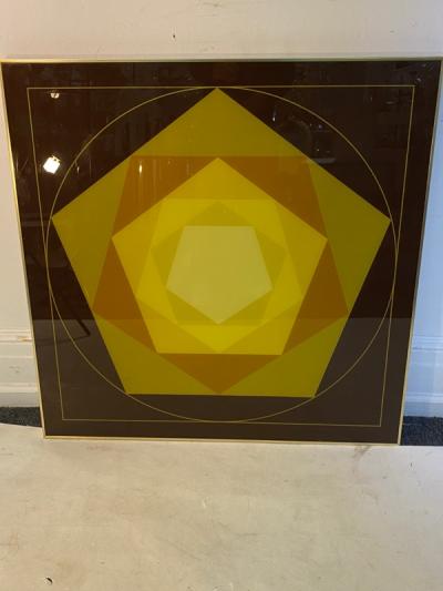 Victor Vasarely DRAMATIC OPTIC GEOMETRIC LITHOGRAPH IN THE MANNER OF VICTOR VASARELY