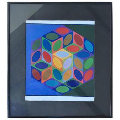 Victor Vasarely Series 1977 Victor Vasarely Colorful Optic Silkscreen