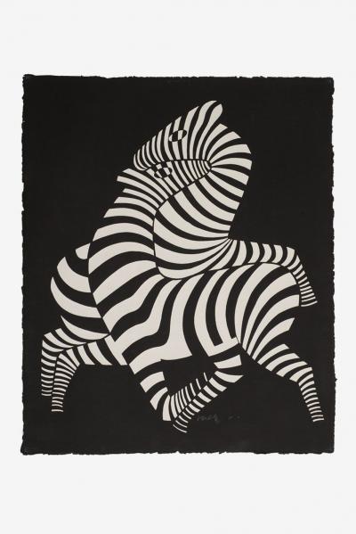 Victor Vasarely Victor Vasarely Black Zebra Lithograph Relief Edition of 150 1989
