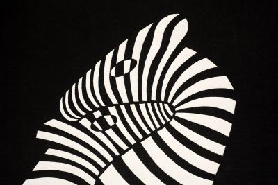 Victor Vasarely Victor Vasarely Black Zebra Lithograph Relief Edition of 150 1989