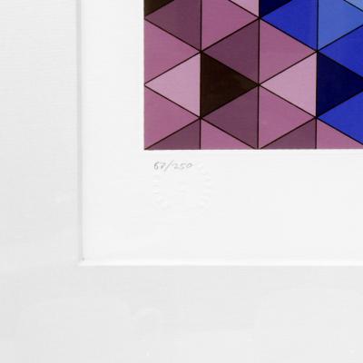 Victor Vasarely Victor Vasarely Geometric Print With Purple Frame 1970s