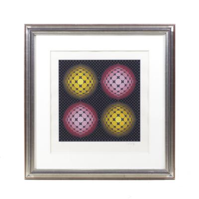 Victor Vasarely Victor Vasarely Mid Century Framed Serigraph