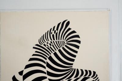 Victor Vasarely Victor Vasarely White Zebra Lithograph Relief Edition of 150 1989