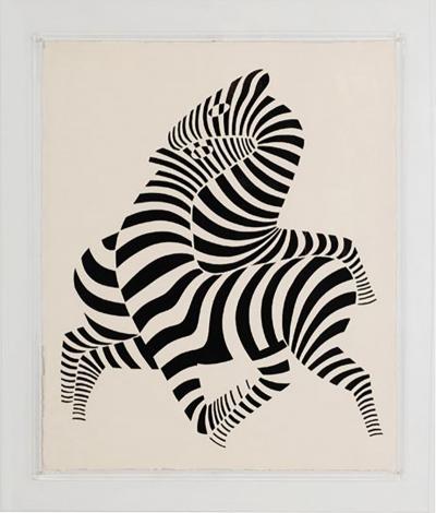 Victor Vasarely Victor Vasarely White Zebra Lithograph Relief Edition of 150 1989