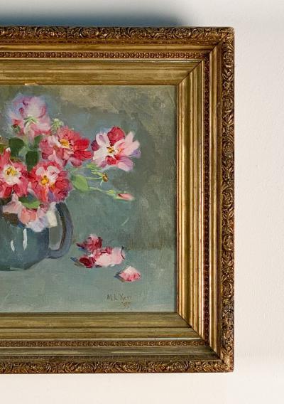 Victorian American Still Life of Flowers