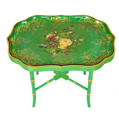 Victorian Apple Green Papier Mache Tray Table by Jennens Bettridge s