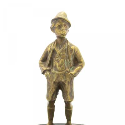 Victorian Black Marble Ashtray with Figure