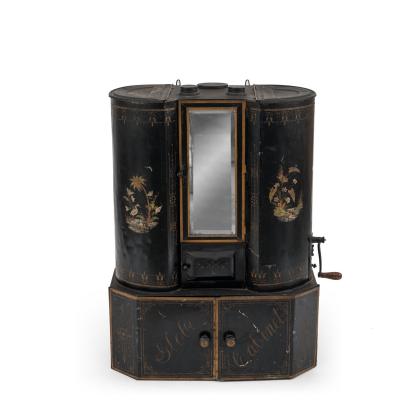 Victorian Black Tole Chuck Wagon Kitchen Cabinet