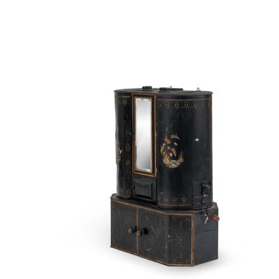 Victorian Black Tole Chuck Wagon Kitchen Cabinet