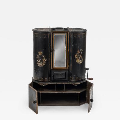 Victorian Black Tole Chuck Wagon Kitchen Cabinet