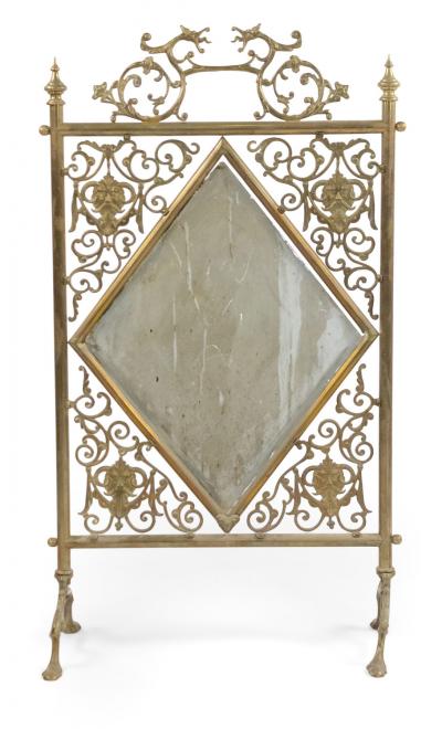 Victorian Brass Fire Screen