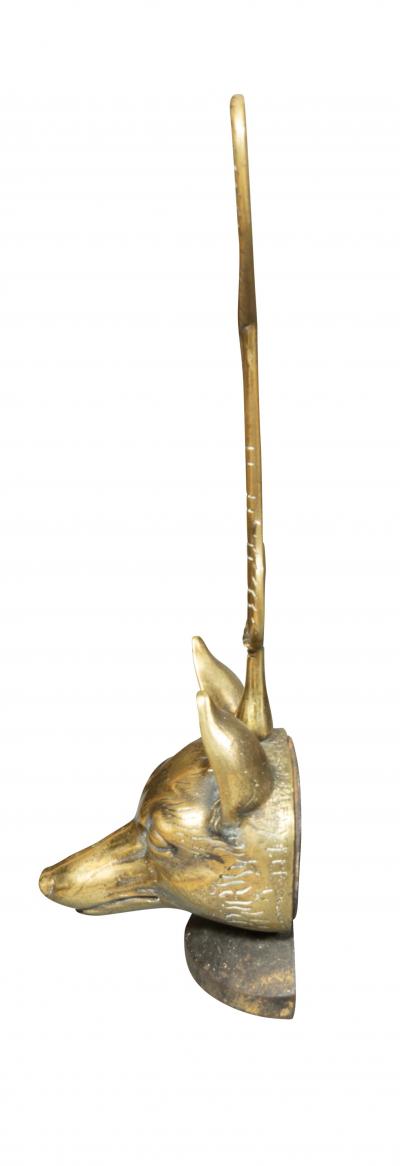 Victorian Brass Fox Head Door Stop