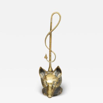 Victorian Brass Fox Head Door Stop