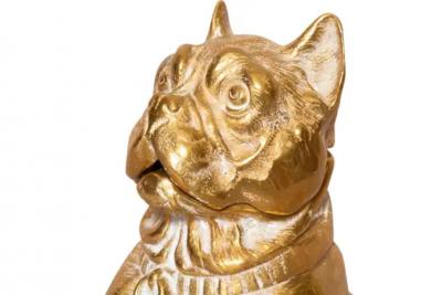 Victorian Brass Inkwell In The Form Of A Terrier