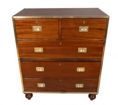 Victorian Brass Mounted Mahogany Campaign Chest