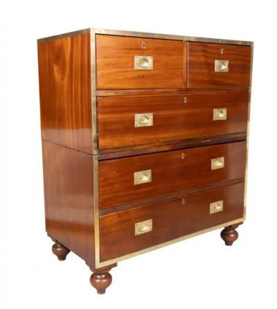 Victorian Brass Mounted Mahogany Campaign Chest