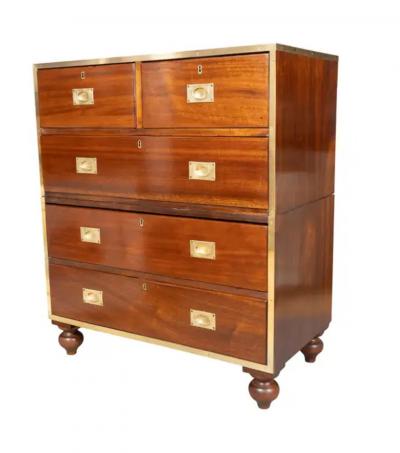 Victorian Brass Mounted Mahogany Campaign Chest